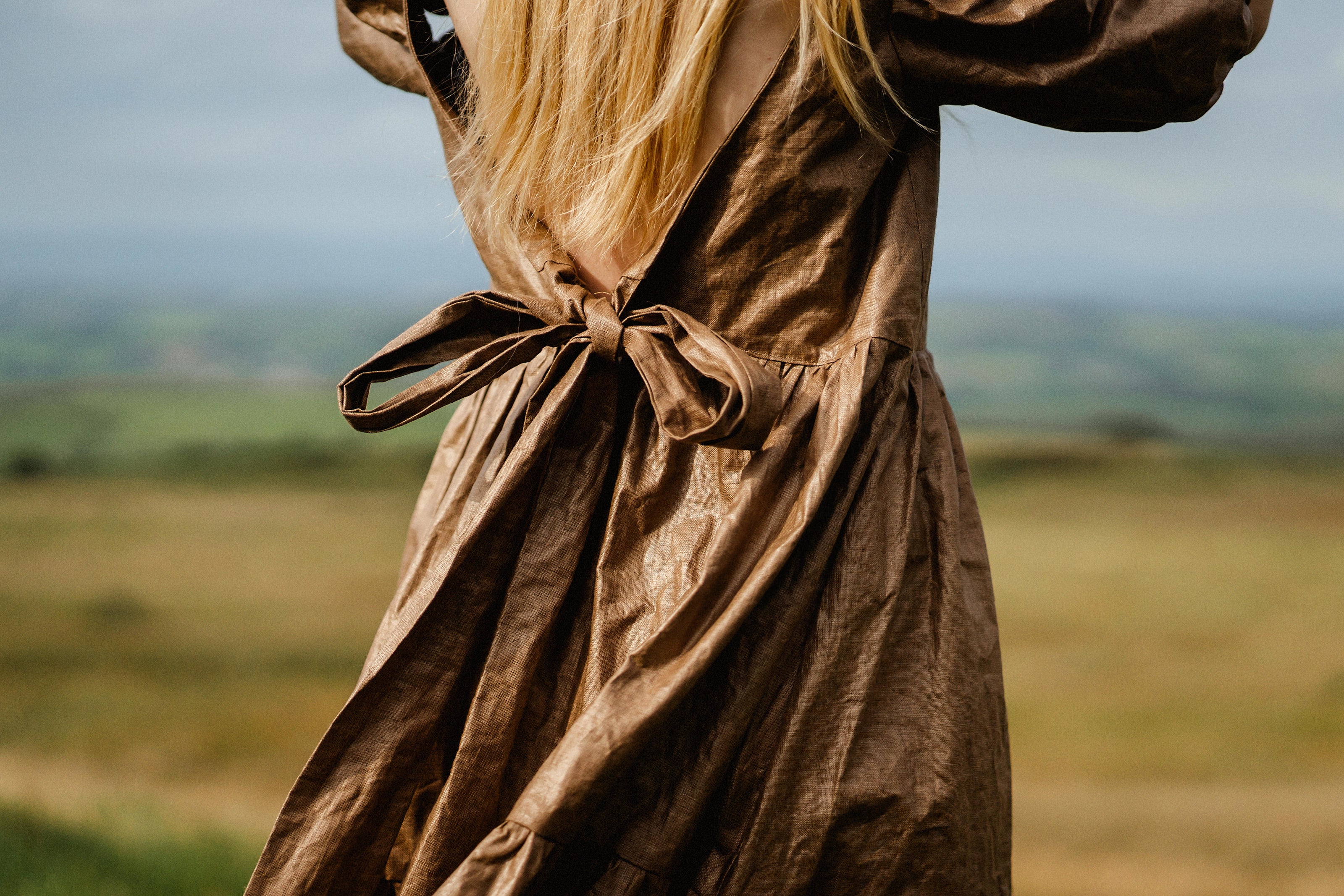 PAPER BAG DRESS | Ever been told... You'd look good in a paper bag!' Well, now you can try it out! Our AW 'Paper Bag' dress is a fun addition to your wardrobe. Created with Beetled linen, a process unique to Ireland whereby the linen is pounded with woode