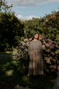 DELILAH DRESS | PATCHWORK | The Delilah Dress in patchwork. Created with beautiful soft tones of washed linen. A new silhouette for us - the dress features a longer hem and wide neckline. Works nicely with our new Mel knitted vest. Side seam pockets. Made