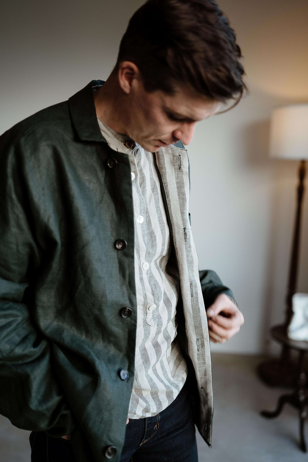 FOREST OVERSHIRT | Introducing our first menswear pieces, this is the Forest overshirt. Designed to be worn as a shirt/light jacket. A great layering piece and looks great with the Maverick shirt worn under. The shirt is a dark forest green and is lined w