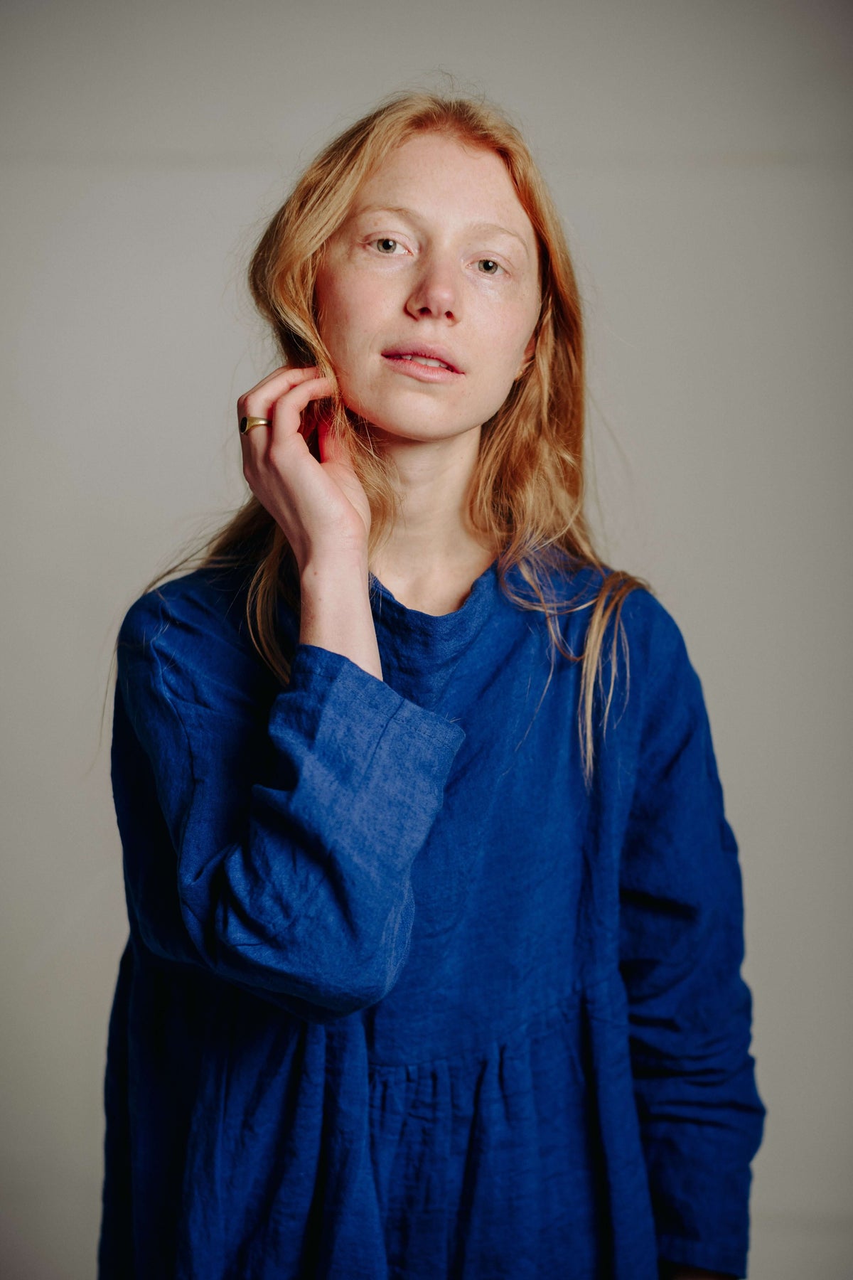 BLUEBELL TILLIE DRESS | Our Tillie meets Bluebell... An effortless throw on that will feel right at home in a considered, every-day wardrobe. Tillie features a high neckline that sits elegantly across the neck- she can easily be dressed up or down and lay