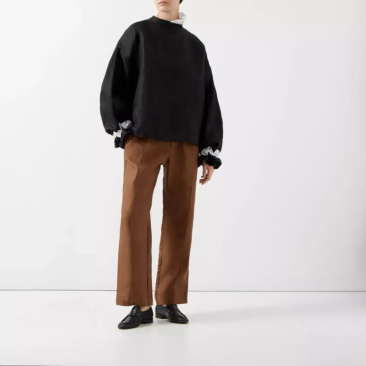 MARSHMALLOW- BLACK | An updated colourway of our favourite 'Marshmallow Blouse' for AW23. A playful contrast of black and white makes this one a more statement piece for your Autumn/Winter wardrobe. Like many of our styles, this one can be worn with butto