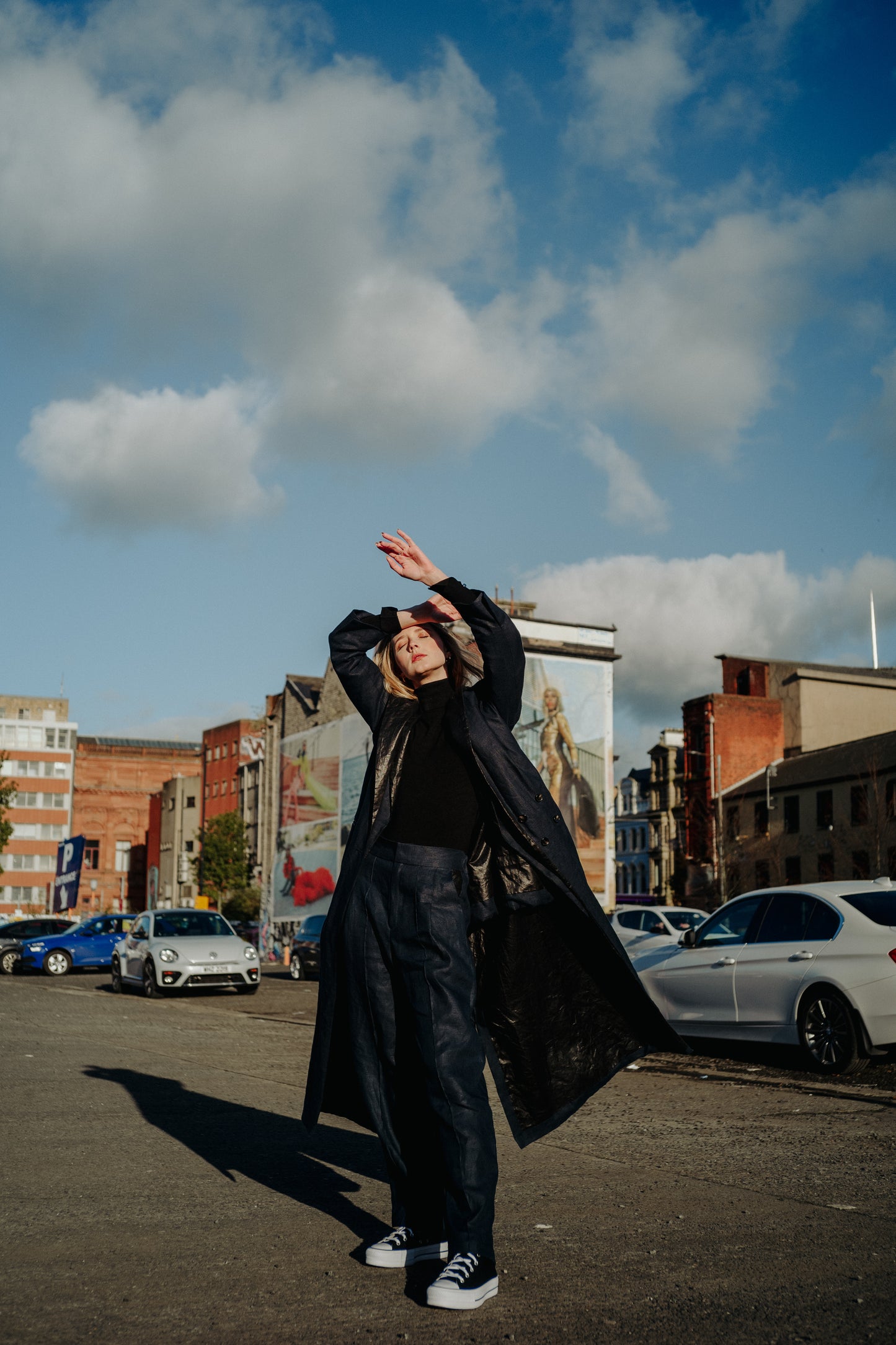 NAVY | BLACK BEETLED TWO PIECE SUIT | Our spin on the classic suit jacket. Our new suit is where structure and tailoring meet relaxed oversized fit, making it a perfect day to day throw on that is versatile enough to wear to the office as well as a festiv