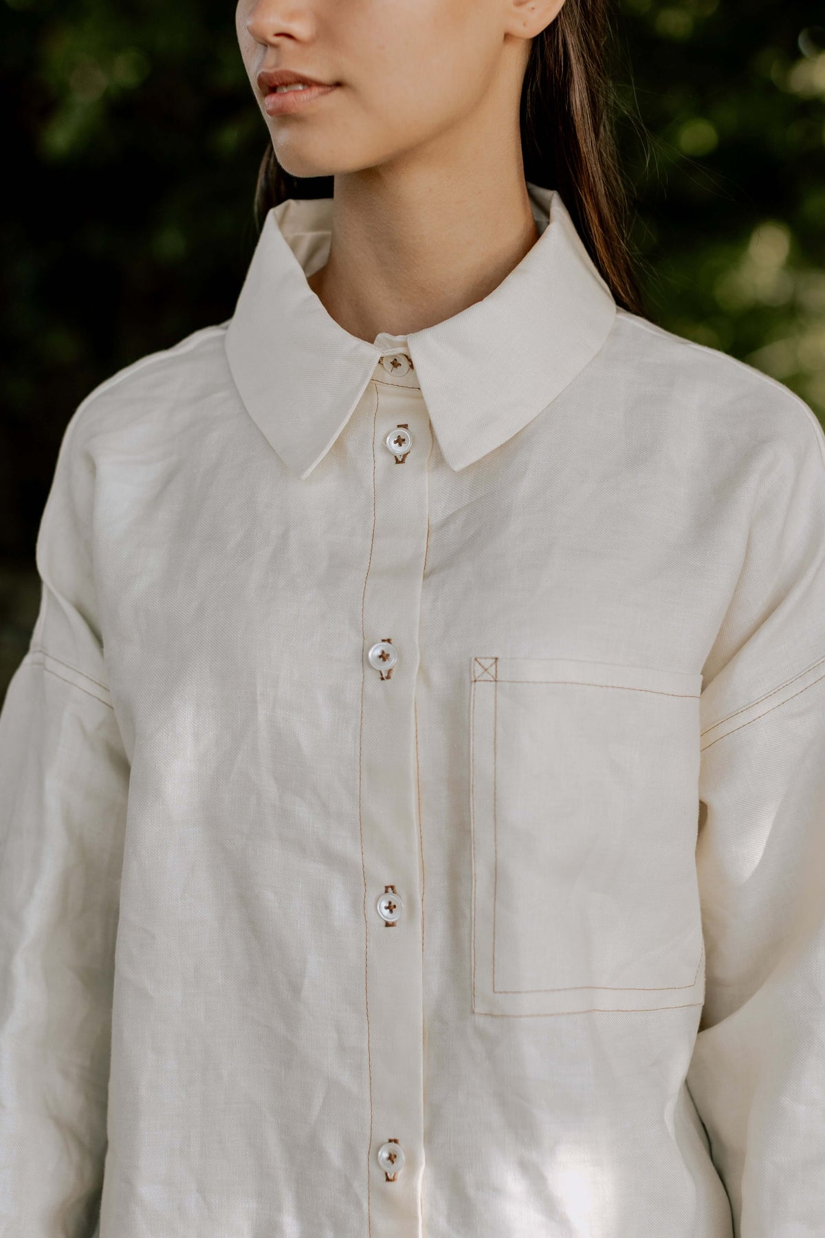 DAD SHIRT | ECRU TWILL | The Dad shirt- inspried by one of Amy's favourite oversized shirts, poached from her Dad's wardrobe! The shape of the shirt has been carefully considered - a longer length, oversized pocket, collar and cuff details make this a war