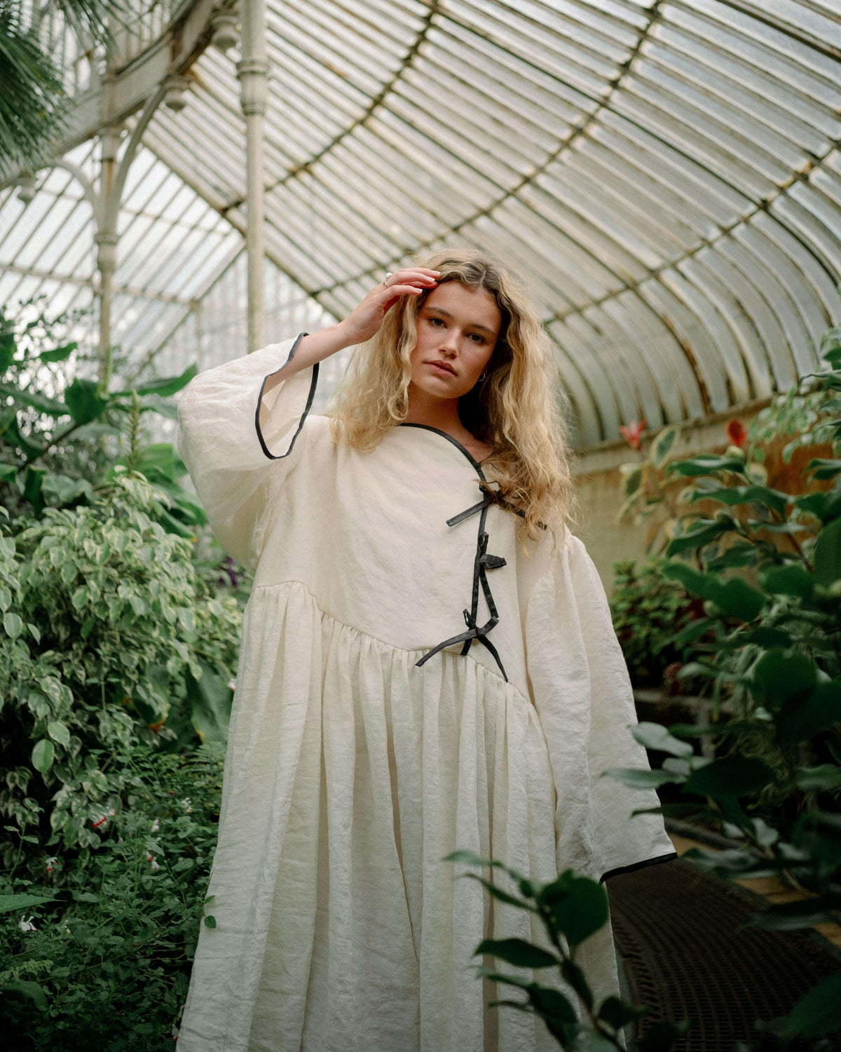 TIFFANY DRESS | A new style for AW23, we have fallen in love with the simplicity and elegance of Tiffany. True to our effortless yet elevated signature, Tiffany feels relaxed and oversized yet holds those special elements of delicate binding and bow faste