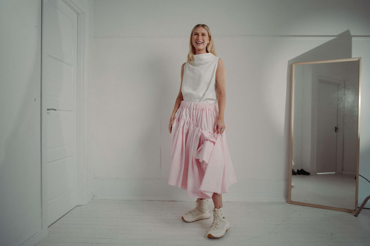 PINK TUTU | The linen tutu, now in the most whimsical, pretty pink - because no one ever really grows up enough to not want to wear a tutu! Voluminous, romantic and feminine, the tutu features two gathered layers with an oversized bow in a luxurious dark